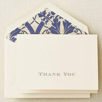 Gold Regency Boxed Thank You Folded Note Cards - Hand Engraved