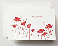 Letterpress Poppy Boxed Thank You Note Cards