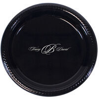 Formal Script Monogram Names Plastic Plates