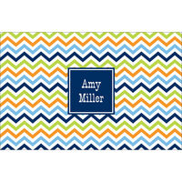 Blue, Orange and Lime Chevron Placemats