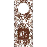 Classic Floral Brown Wine Tags