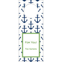 Navy Anchors Wine Tags
