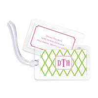 Bamboo Green and Raspberry Luggage Tags