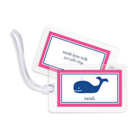 Navy Whale Luggage Tags