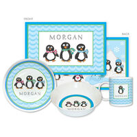 Penguin Parade 4-Piece Dinnerware Set