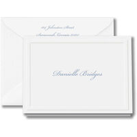 Classic Embossed Bordered White Folded Note Cards