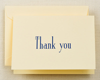 Navy Thank You Boxed Folded Note Cards