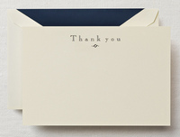 Navy Thank You Boxed Flat Note Cards