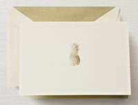 Pineapple Boxed Folded Note Cards - Hand Engraved