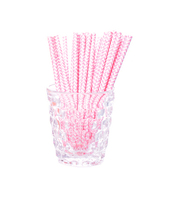 Pink Chevron Cocktail Straws