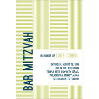 Green Lines Bar Mitzvah Invitations