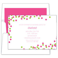 Pink and Green Confetti Invitations