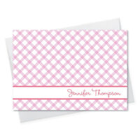 Pink Criss Cross Foldover Note Cards