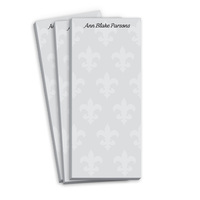 Grey Fleur de Lis Skinnie Notepads