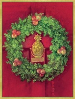 Wreath on Front Door Holiday Cards