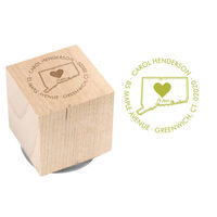 Love from Connecticut Wood Block Rubber Stamp