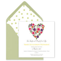 Floral Heart Save the Date Cards