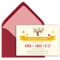 Falling Leaves Save the Date Cards