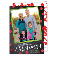 Gilttering Red Chalkboard Christmas Photo Cards