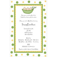 Three Babies in a Peapod Baby Shower Invitations