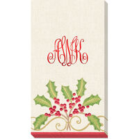 Christmas Embroidery Linen Like Caspari Guest Towels