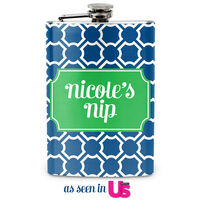 Blue Trellis Stainless Steel Flask