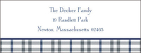 Gray and Blue Check Return Address Labels