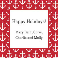 Red Anchors Check Gift Stickers