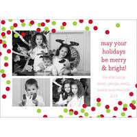 Red and Green Confetti Holiday Photo Cards