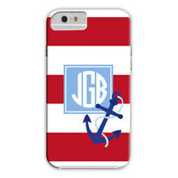 Red Stripe Anchor iPhone Hard Case