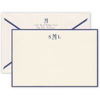 Derbyshire Regent Blue Bordered Correspondence Flat Note Cards