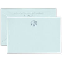 Patisserie Monogram White Bordered Flat Correspondence Cards