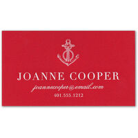 Chesapeake Engraved Flame Red Calling Cards with Anchor