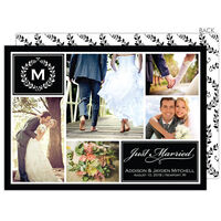 Just Married Monogram Collage Announcements