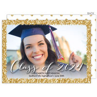 Golden Frame Graduation Photo Announcements