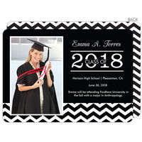 Black Chevron Class Graduation Photo Announcements