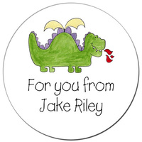 Dinosaur Round Gift Stickers