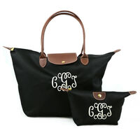 Black Tote and Cosmetic Bag Set