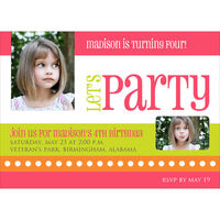Let's Party Photo Invitations
