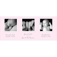 Pink Multiple Photo Birth Announcements