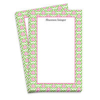 Pink and Green Floral Border Notepads
