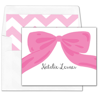 Pink Bow Foldover Note Cards