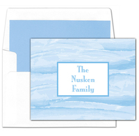 Blue Washed Foldover Note Cards