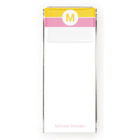 Yellow and Pink Stripe Tall Notes with Acrylic Holder