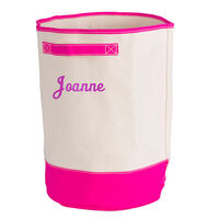 Personalized Pink Trimmed Storage Bucket