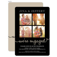 Black Our Love Story Engagement Invitations