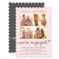 Blush Our Love Story Engagement Invitations