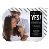 Black This Is It Engagement Invitations
