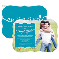 Turquoise Together Forever Engagement Invitations