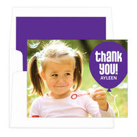 Purple Balloon Thank You Note Cards